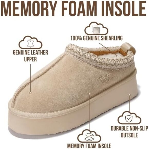 ๐Women Project Cloud Sand Suede Leather Soft Memory Foam Supportive Slipper - Picture 4 of 6